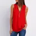 Solid color zipper half-open collar 2021 hot sale women's T-shirt Sleeveless (17 colors) S-5XL-$9.9 #99904357