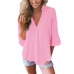 V-neck lotus leaf sleeve sleeve loose chiffon shirt shirt factory direct sales (9 colors) S-5XL-$9.9 #99904365